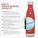 Simple Modern Stainless Steel Vacuum Insulated Double-Walled Wave Bottle, 17oz - Strawberry Red
