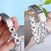 For Fitbit Alta HR and Alta Bands, bayite Metal Bands Silver with Blue Rhinestone Style E