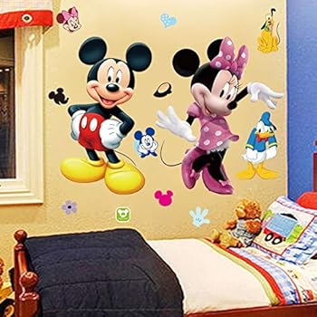 Mickey Minnie Mouse Kids Room Decor Disney Wall Sticker Cartoon Mural Decal Home 1pc