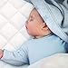 Certified Organic Cotton Waterproof Crib Mattress Pad Cover with 100% Organic Cotton Filling - Breathable & Hypoallergenic - Healthy, All-Natural & Fitted Nursery Bedding