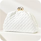 CHUNLI Dressy Woven Clutch Purses for Women Evening Wedding Formal Occasion,Dumpling Crossbody Shoulder Handbags for Women