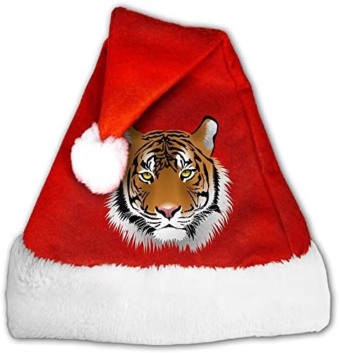 FarAwayFromHome Tiger Head Wild Animal Velvet Santa Hat Christmas Hat For Adults Child Xmas Hat