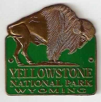 Yellowstone National Park Hiking Stick Medallion is great for the National Park Service birthday celebration