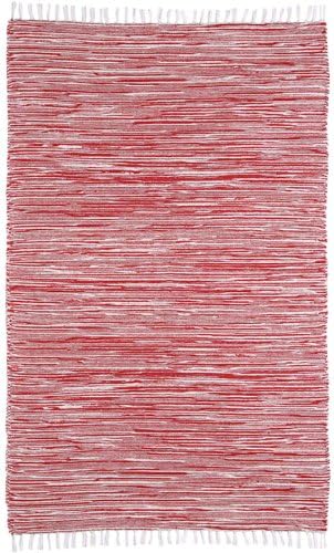 Complex Chenille Flat Weave Rug, 3-Feet by 5-Feet, Red