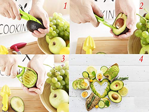 Apple Corer, Citrus Reamer, Avocado Slicer Tool, Pear Corer With Serrated Blade, Lemon Reamer/Juicer/Squeezer with Zester and Paring Knife,3-in-1 Avocado Cutter Good Fruit tool Set
