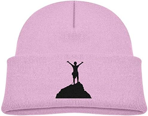 MinnSok Baby Boy Girl Winter Warm Hat, Kids Knitted Beanies Hat, Mountain Climbing Winter Hat Knitted Skull Cap for Boys Girls Pink