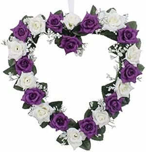 Rosa con forma de corazón Corona para colgar coronas guirnalda de