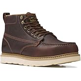 Golden Fox Steel Toe Work Boots Men's 6" Moc Toe Wedge Comfortable Boots for Construction