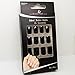 False Nails Bling Art French Fake Black Matte Justice Squoval 24 Medium Tips