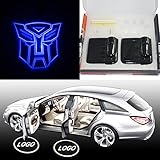 Spoya Blue The Transformers Autobots Wireless Magnetic Car door step LED welcome logo shadow light projection projector light