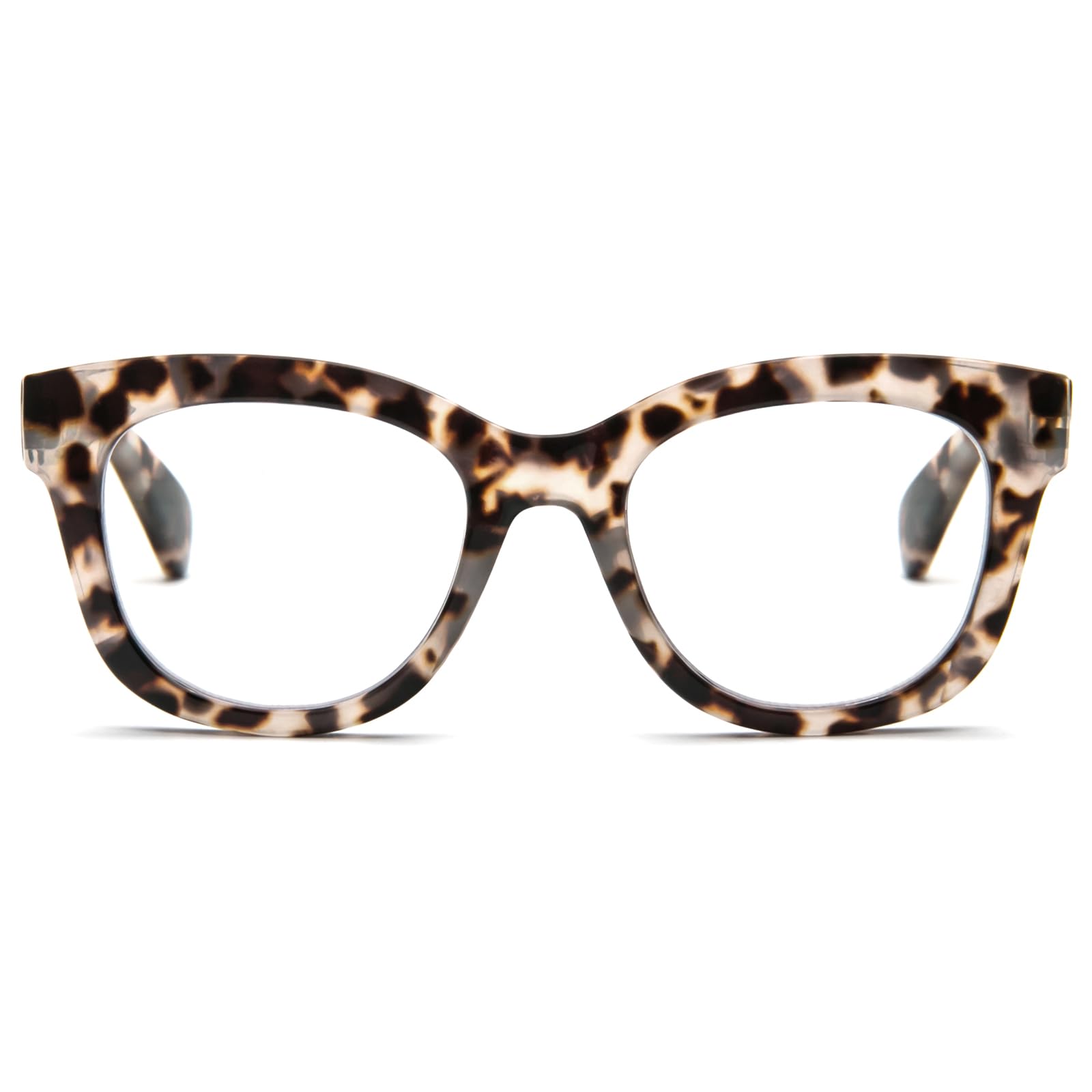 MMOWW Oversized Reading Glasses for Women Blue Light Blocking with Spring Hinge Computer Readers Ladies (Grey Tortoiseshell, +3.0) — image 1