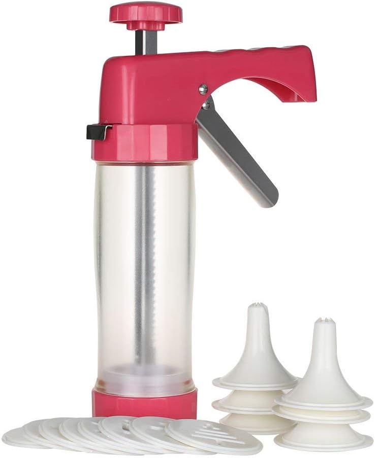KABB Cookie Press Gun Kit, Red Home & Kitchen