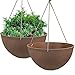 Hanging Flower Pots for Outdoor Plants, Garden Hanging Planters Set of 2(13.2 Inch, Terracotta Color)