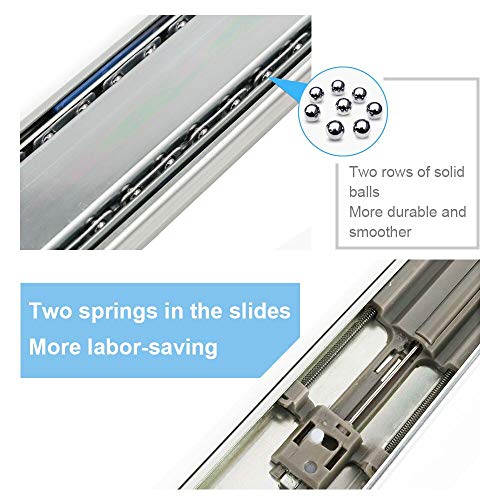 10 Pairs 22 Inch Full Extension Drawer Slides Soft Close Ball