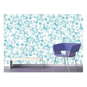 Large Wall Mural - Seamless Floral Pattern | Self-Adhesive Vinyl Wallpaper/Removable Modern Decorating Wall Art - 66" x 96"