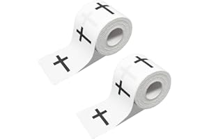 VICHONA 2Pcs Christian Cross Athletic Sports Wrap Tape 2in x 23ft Jesus Cotton Zinc Oxied White Wrist Tape for Tennis Baseball Soccer Boxing, Christian Gifts for Men Women