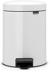 Brabantia 112065 newIcon Pedal Bin 5 L White with Inner Bucket