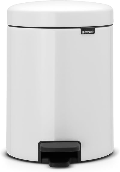 Brabantia 112065 newIcon Pedal Bin 5 L White with Inner Bucket