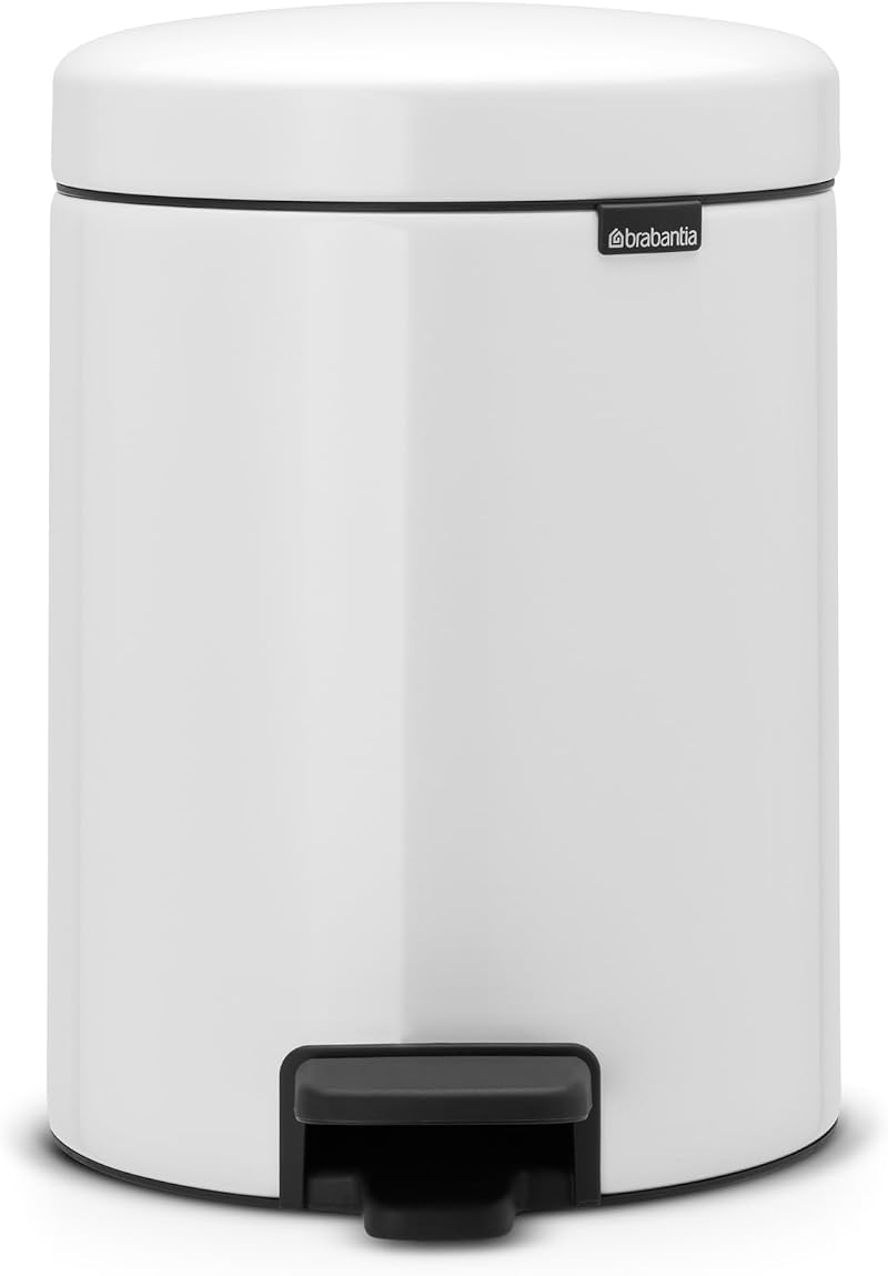 Brabantia 112065 newIcon Pedal Bin 5 L White with Inner Bucket