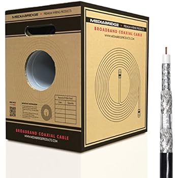 Mediabridge Coaxial Cable - RG6 Quad-Shielded - UL CL2 Rated for in-Wall Use - Black (250 feet) Pull-Out Box (Part# CC6QB-250)