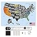 Scratch Off Map United States, Merssyria Scratch USA Travel Map Wall Poster with Scratching Tools, Flag Pins, Stickers, Deluxe Present for Traveler 24