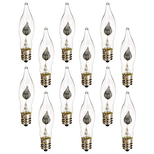 Holiday Joy - Flicker Flame Crystal Clear Flame Tip Candelabra Replacement Bulbs - Great for Electric Window Candle Lamps - CA5 - E12-1 Watt - 130 Volts (6 Pack) - Thumbnail 3