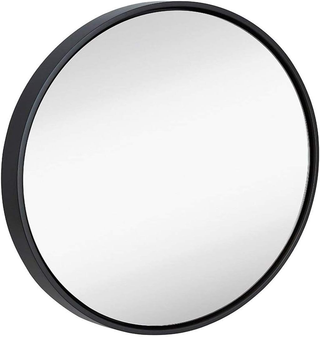 Black Round Wall Mirror -24 Inch Wall Mirror Rustic Accent Circle Mirror for Bathroom, Entry, Dining Room, & Living Room. Metal Black Round Mirror for Wall, Vanity Mirror Large Circle Wall Mirror