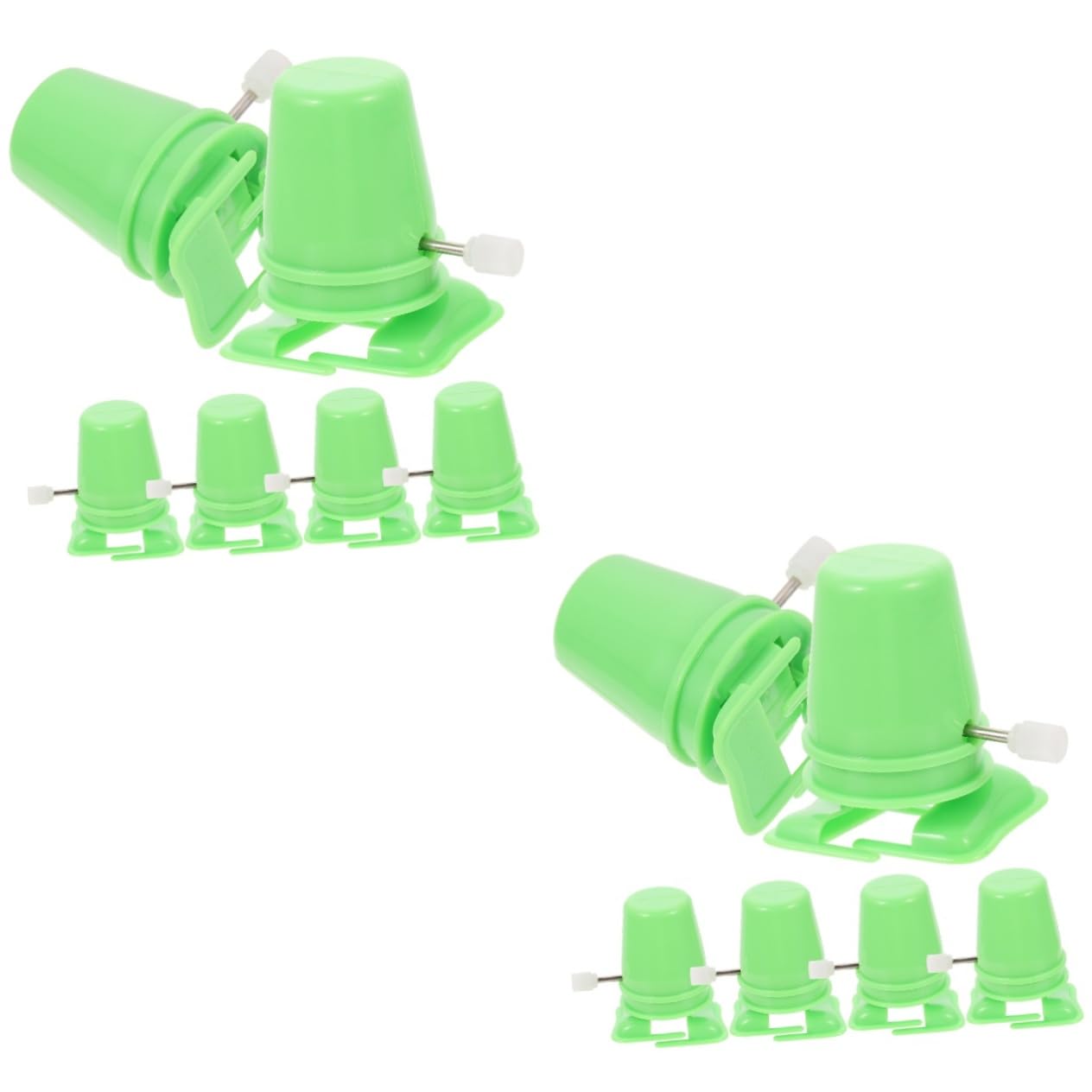 TOYANDONA 12 Pcs Clockwork Legged Robot Repair Parts Replacement DIY Wind up Toys Plastic Clock Movement Mechanism Clockwork Movement Walking Toy Green