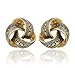 JanKuo Jewelry Two Tone Bali Antique Style Knot Clip On Earrings