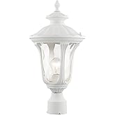 Livex Lighting 7855-13 Oxford 1-Light Outdoor Post Top Light, 9.5" x 19", White