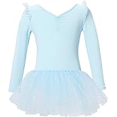 Daydance Toddler Girls Dance Leotards with Tutu Skirt, Sparkle Sequin Ballet Attire