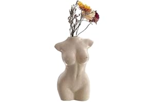 FATTY BEE Body Vase Female Form for Bathroom Decor, Boho Flowers, vase for Minimalist, Eclectic, Vanity Decor, Beige, Body Shaped (Regular, Ivory)