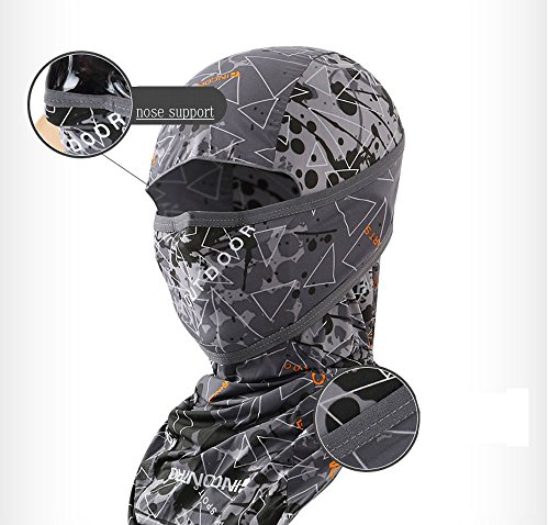 INCONTRO Outdoor Motorcycle Full Face Mask Balaclava Ski Neck Protection Clothing Neck Gaiter Bandana, Lightweight & Breathable Hiking, Outdoor, Fishing Mask, (Tri-Black)