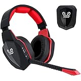2.4G USB Optical Wireless Gaming Headset for PS4 and PC, Soft Leather Earmuffs and Rechargeable Battery (Not for Xbox One)