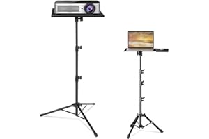 Adjustable Height Projector Stand 26 to 63 Inch, Heavy Duty Portable Tripod Floor Stand for Projector, Laptop & DJ Equipment,