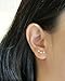YAN & LEI Sterling Silver Triple Stars Stud Earrings Sweep Up Ear Climber Cuff Wrap Crawler