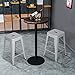 Yaheetech 24inch Metal Bar Stools Counter Height Barstools Set of 4 High Backless Industrial Stackable Metal Chairs Indoor/Outdoor, Silver
