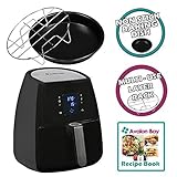 Avalon Bay Digital AirFryer with Rapid Air Circulation Technology, Large 3.7 Quart Capacity, Temperature up to 400 Degrees, Oil-Less Healthy Air Fryer, Black, AB-Airfryer220SS