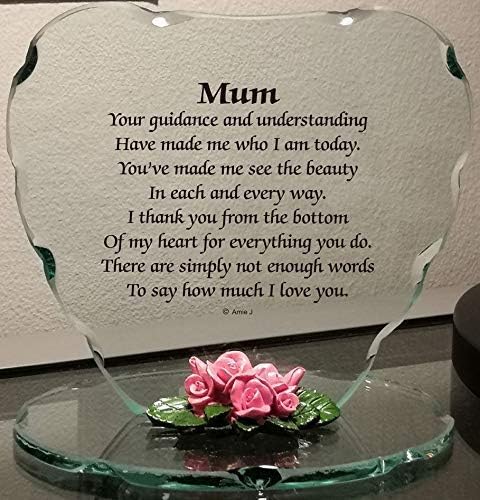 OnlineStreet Glass Plaque Gift for Mum - Laser Engraved Keepsake