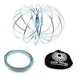 Trineybell Flow Rings Kinetic Spring Bracelet - Science Educational Sensory Interactive Novel Toys for Kids Boys Girls Adults - Spinning Metal Galactic Globe Vortex Slides Down Arms