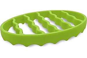 Roasting Rack, Silicone 7x8x1 Heat-Resistant Oval, Dishwasher & Microwave Safe for Slow Cooker Pressure Cooker Oven, Green