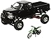 NewRay Ford 4x4 Black F-350 Pickup Truck w/Working Suspension and Kawasaki KX 250 Dirt Bike