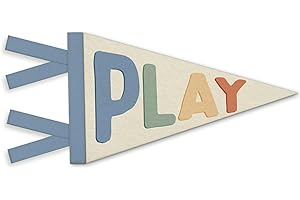 NEFMGEG Kids Playroom Decor, Play Sign Wall Felt Pennants Banners Flags, Boho Colorful Wall Hanging Decor for Toddler Kids Boys Nursery Bedroom Room Playroom