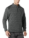CQR CQ-HKZ01-DGY_Medium Men's Tactical 1/4 Zip Fleece Military Outdoor Army Sport Slim Fit Sweatshirt HKZ01
