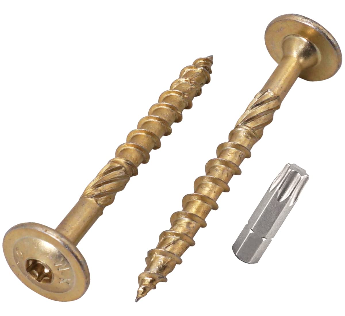 (Pack of 6 pcs) Galvanized Steel 8.0 x 80 mm Yellow Wood Screws, Torx Head, Wafer Head, Timber Screws, Partially Threaded (6, 8.0 x 80 mm)