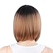 Stylish Ombre Blonde Short Wavy Bob Wigs For Black Women Synthetic Curly Hair Wigs (Ombre Blonde)
