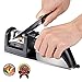 Knife Sharpener, Professional Kitchen Knife Sharpener, 2-Stage Steel Diamond Coated Sharpening Wheel System, Non-slip Steel Base Chef Choice Knife Sharpening Kit, Easy to Use and Safe (Black)
