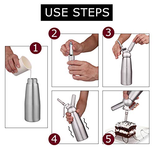 Whipped Cream Dispenser,Aluminium Cream Whipper Dispenser with 3