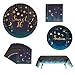 Havercamp Starry Night Sweet 16 Party Bundle - Dinner & Dessert Plates, Luncheon & Beverage Napkins, Garland, Mylar Balloon - Girl's 16th Birthday Party