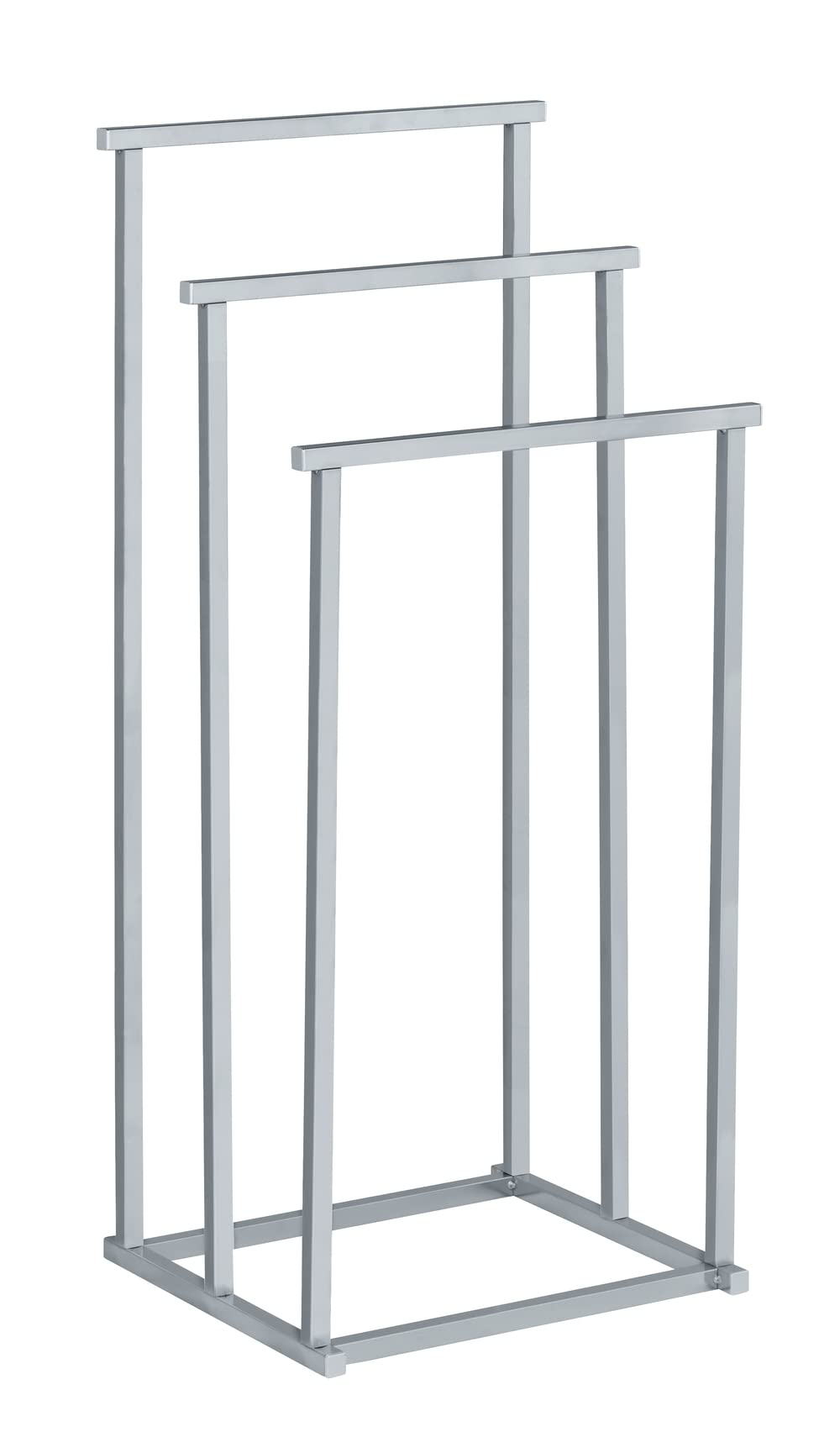 Wenko 17107100 Towel Stand Quadro Clothes Stand, 3 Bars, Metal Steel, 38 x 84.5 x 32.5 cm, Chrome